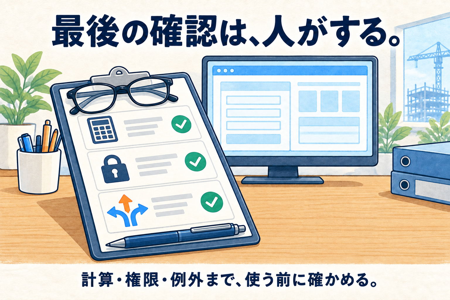 使う前に、計算・権限・例外を人が確かめている
