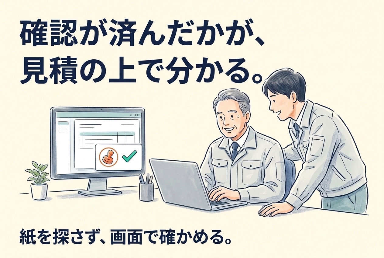確認が済んだかどうかが、見積の上で分かる